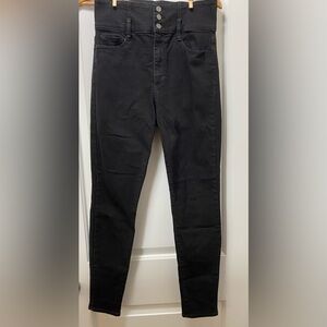 GAP High Rise Button Fly Black Stretch 29 Skinny Jeans